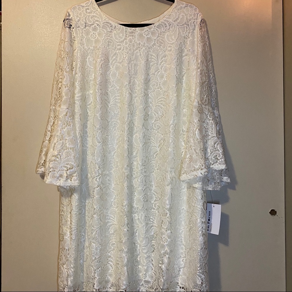 En Focus Studio Plus Size Boho Long Sleeve Dress